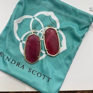 Kendra Scott Elle Earrings Maroon and Gold